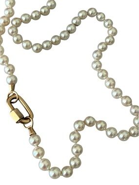 Marla Aaron Akoya Pearl Strand with 14k Gold Loops. FOR STRAND ONLY.